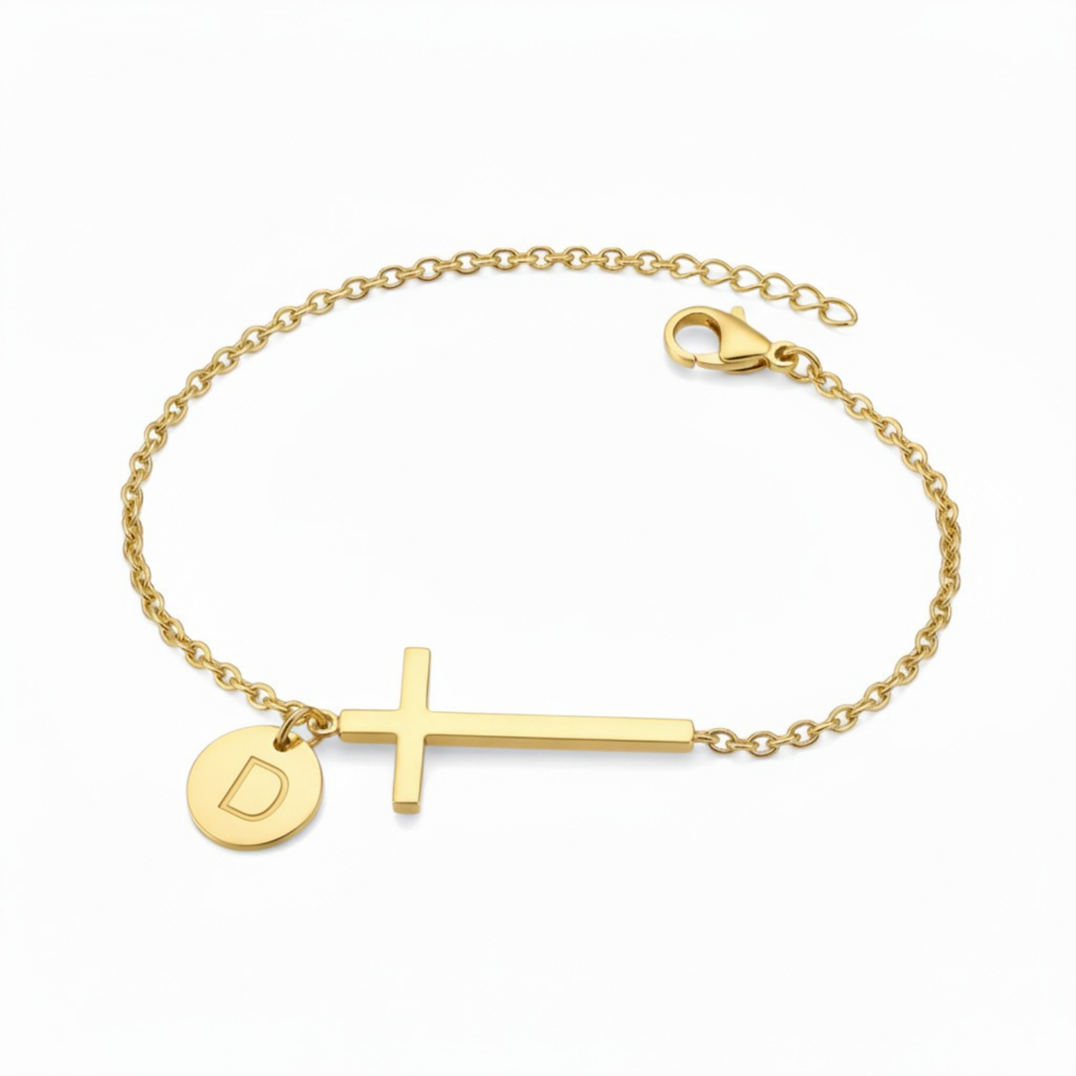 Canterbury Cross Initial Bracelet
