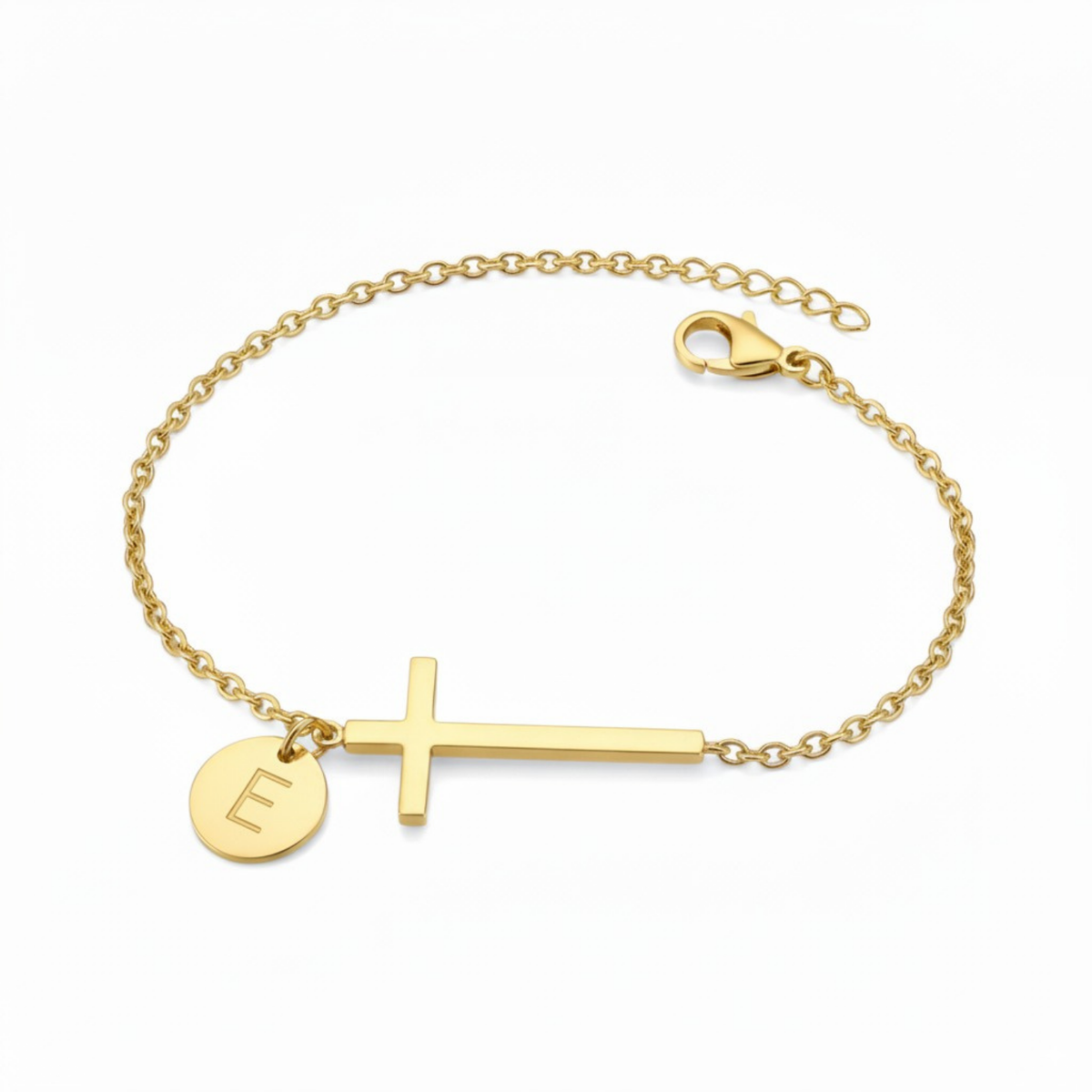 Canterbury Cross Initial Bracelet