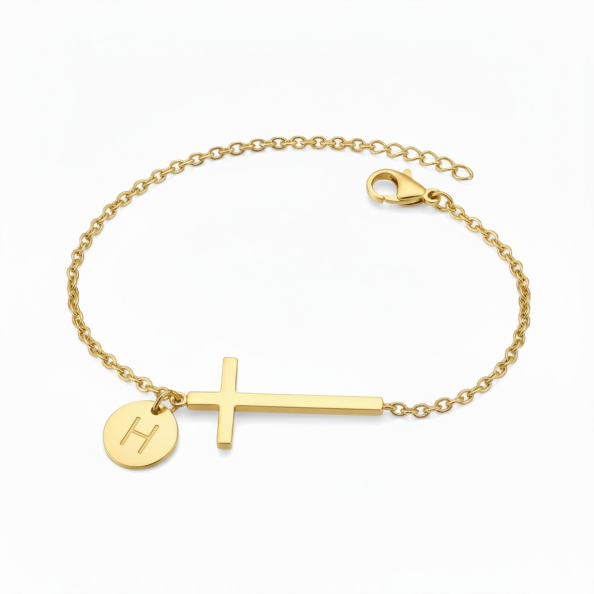 Canterbury Cross Initial Bracelet