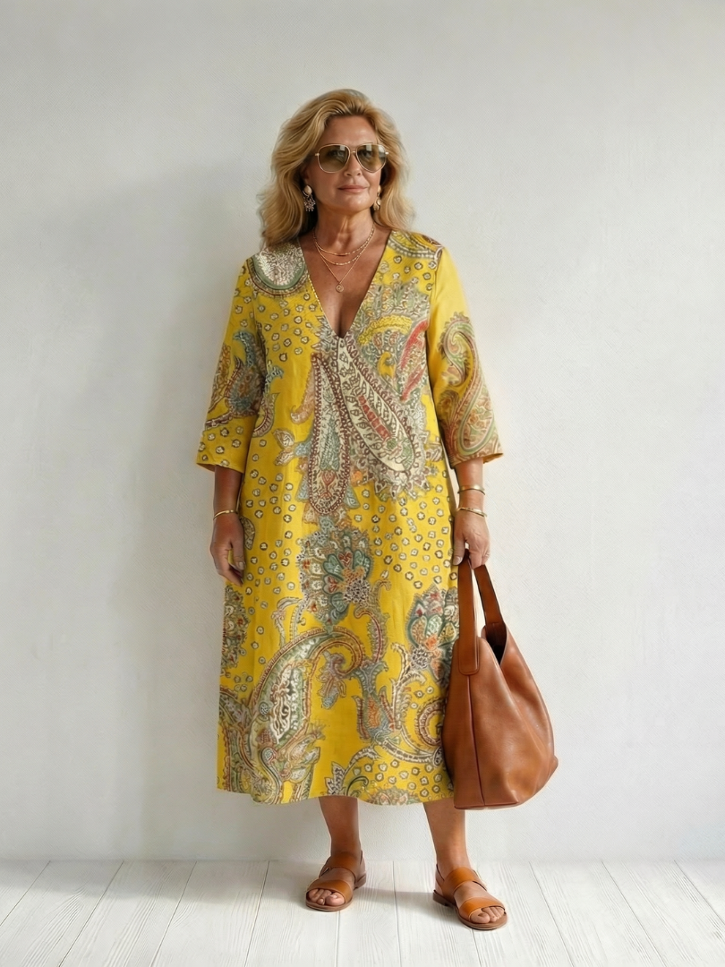 Noelle Flattering Floral Midi Dress
