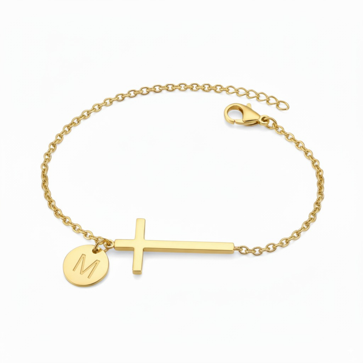 Canterbury Cross Initial Bracelet