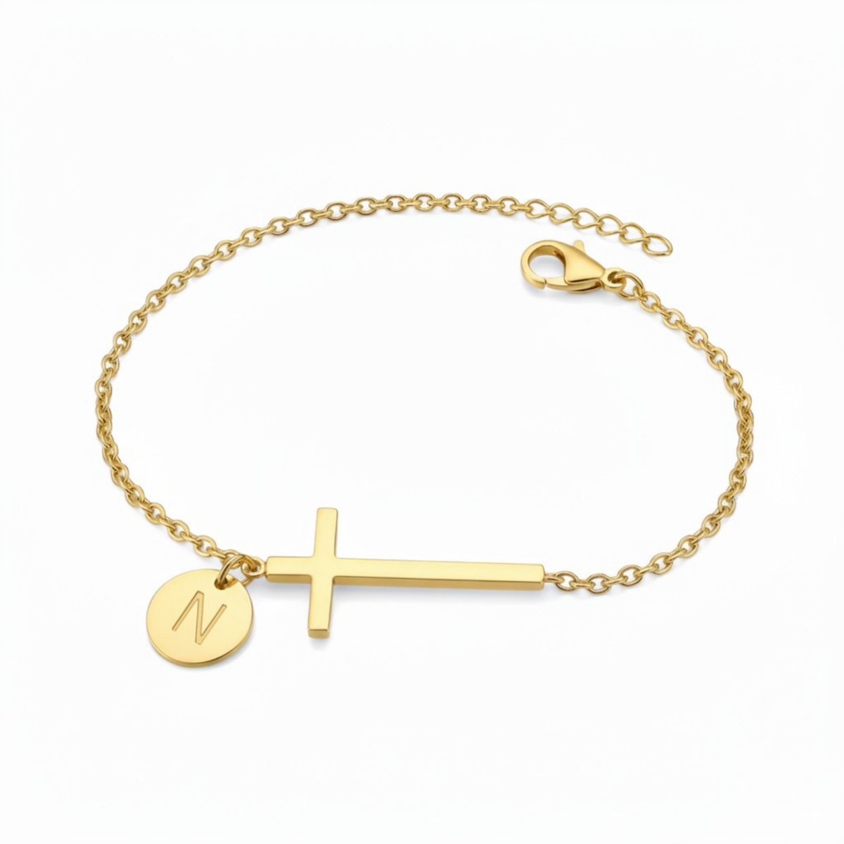 Canterbury Cross Initial Bracelet