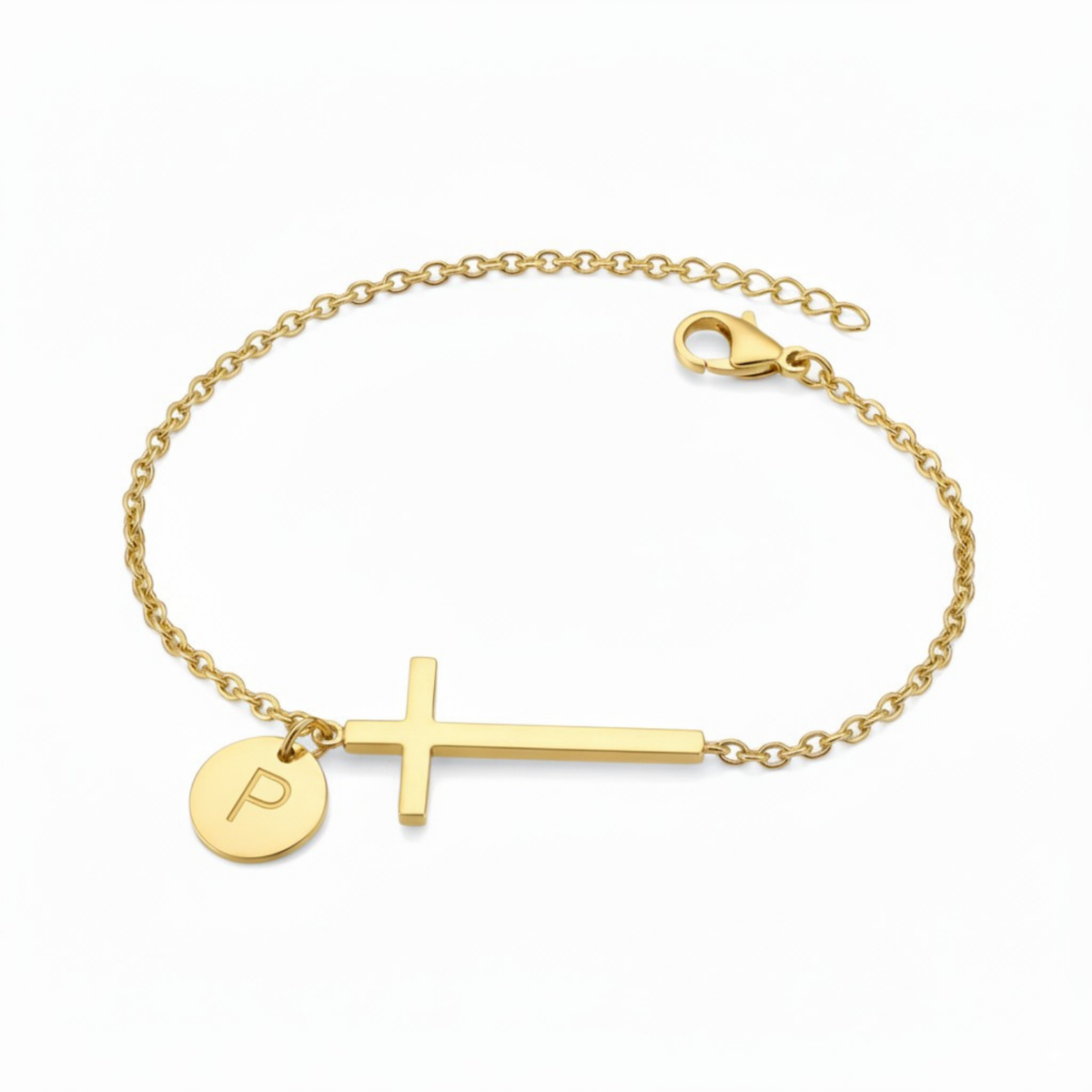 Canterbury Cross Initial Bracelet