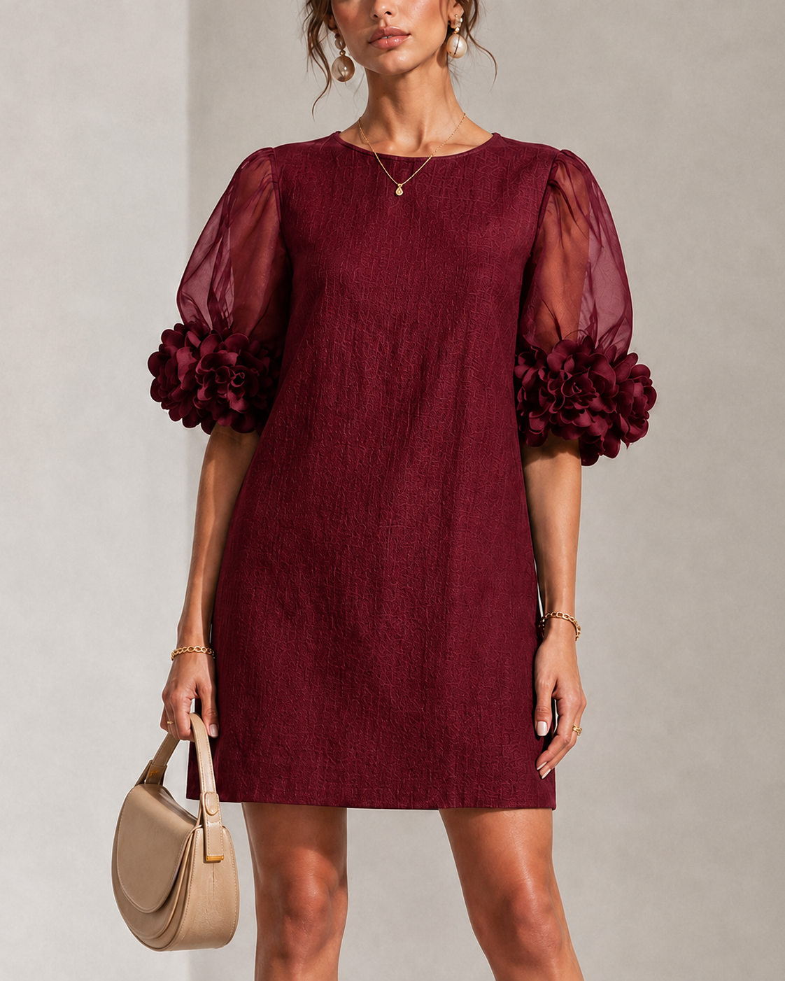 Louisa™ | Elegant Floral Detail Dress