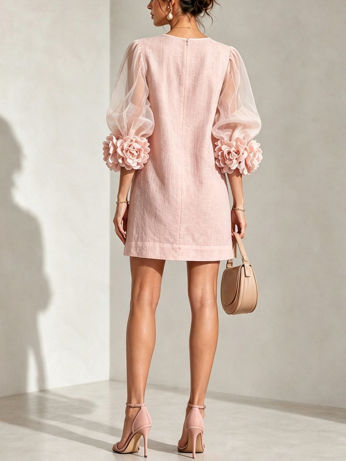 Penelope™ | Floral-Cuff Puff-Sleeve Dress