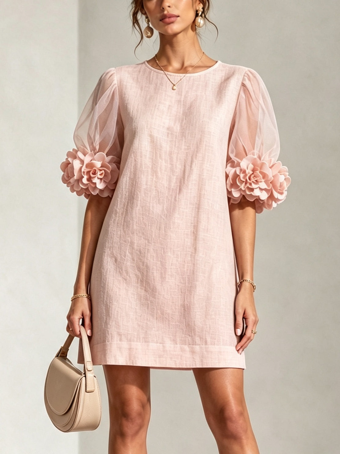 Penelope™ | Floral-Cuff Puff-Sleeve Dress