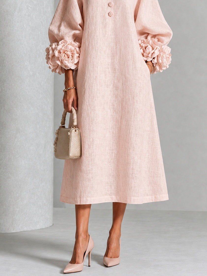 Victoria™ | Elegant Floral Detail Dress
