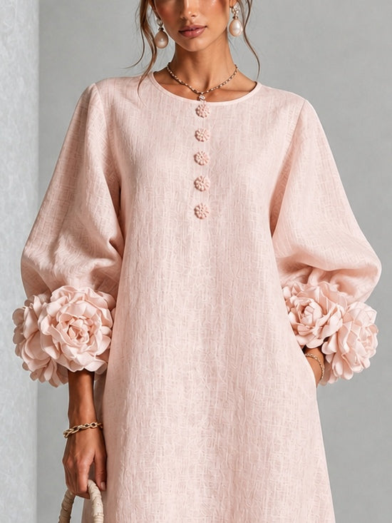 Victoria™ | Elegant Floral Detail Dress