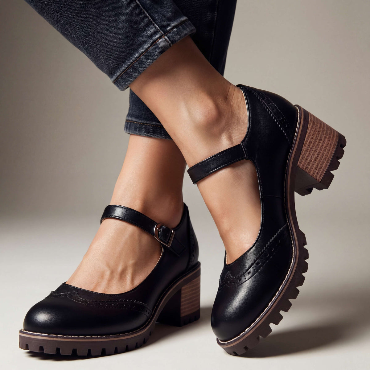 Eleanor™ | Classic Brogue Block Heels