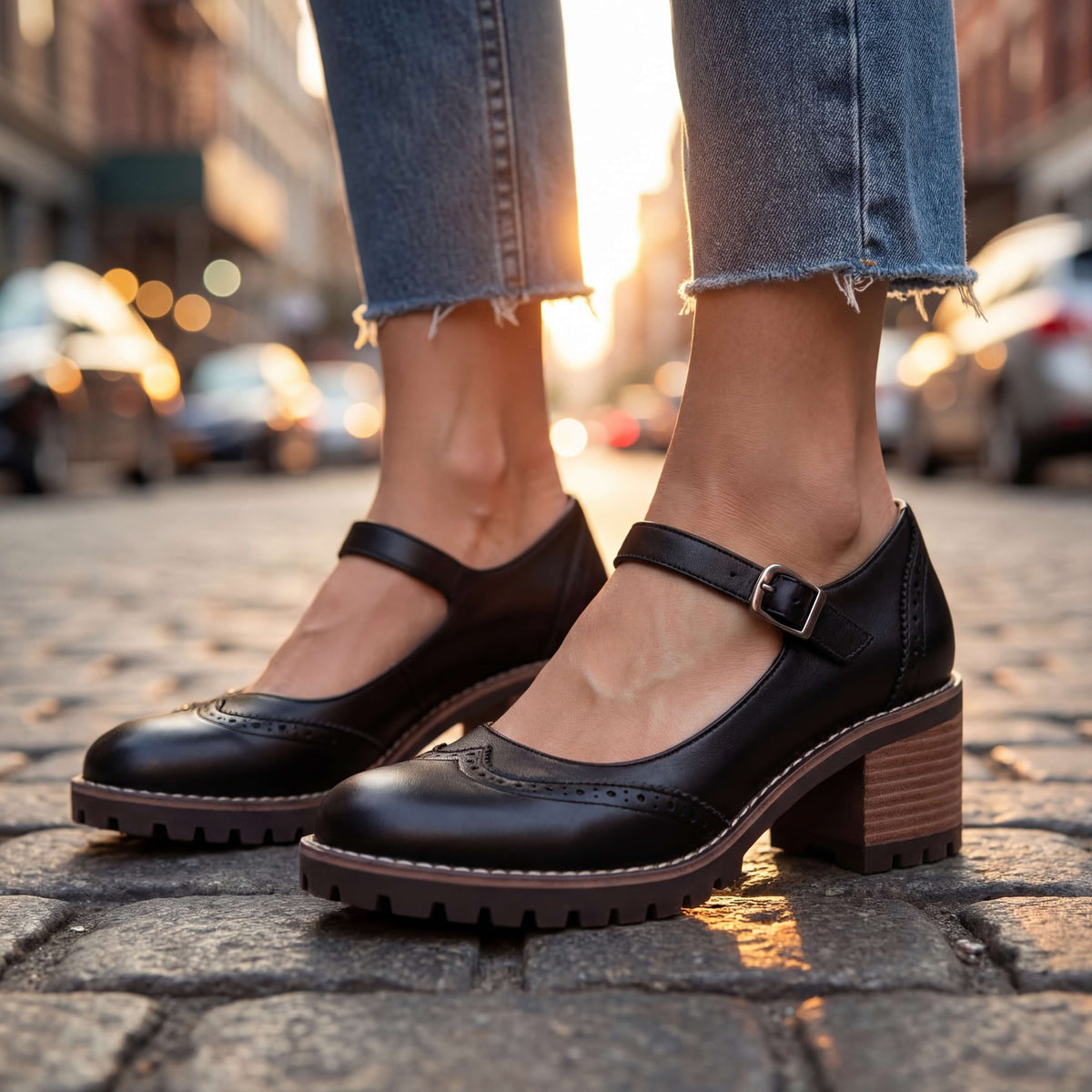 Eleanor™ | Classic Brogue Block Heels