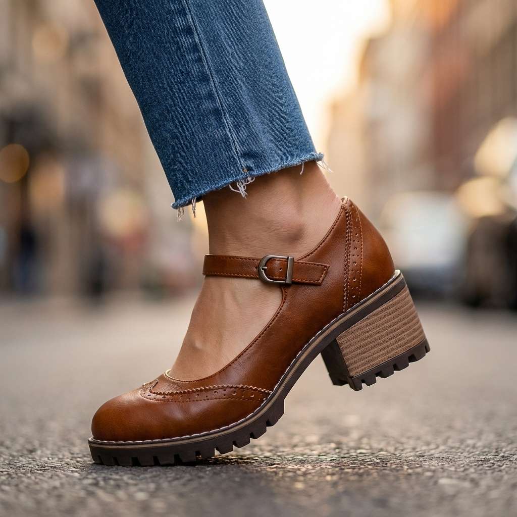 Eleanor™ | Classic Brogue Block Heels
