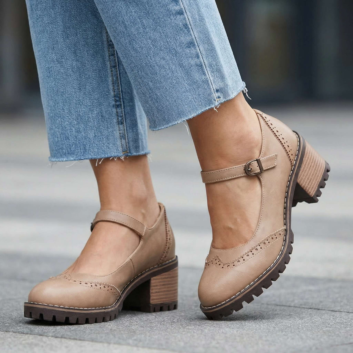 Eleanor™ | Classic Brogue Block Heels