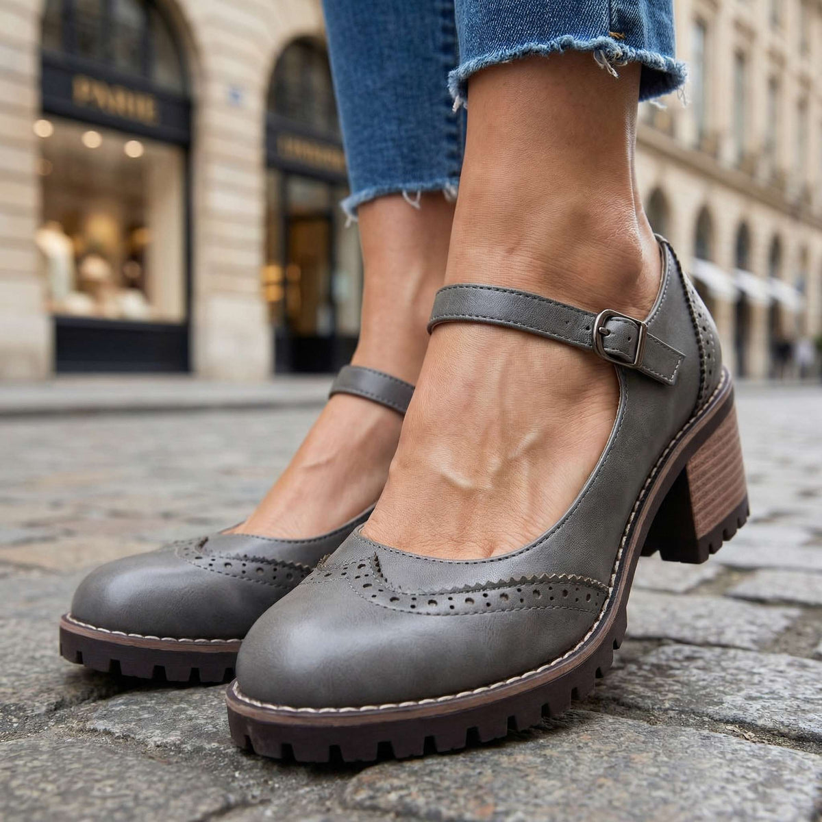 Eleanor™ | Classic Brogue Block Heels