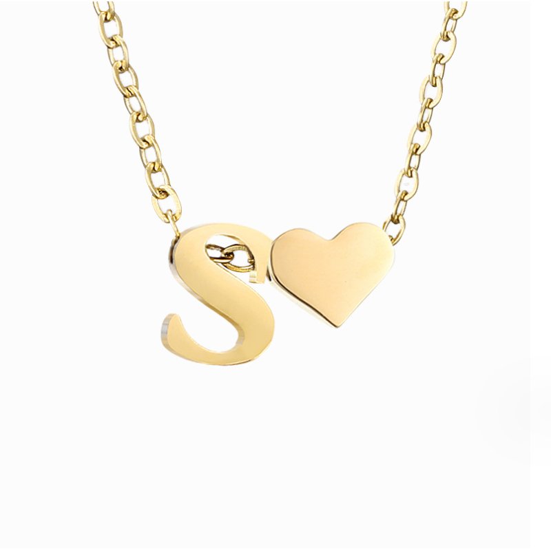 Richmond Heart Initial Necklace