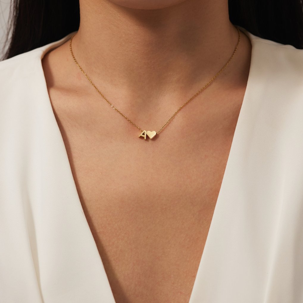 Richmond Heart Initial Necklace