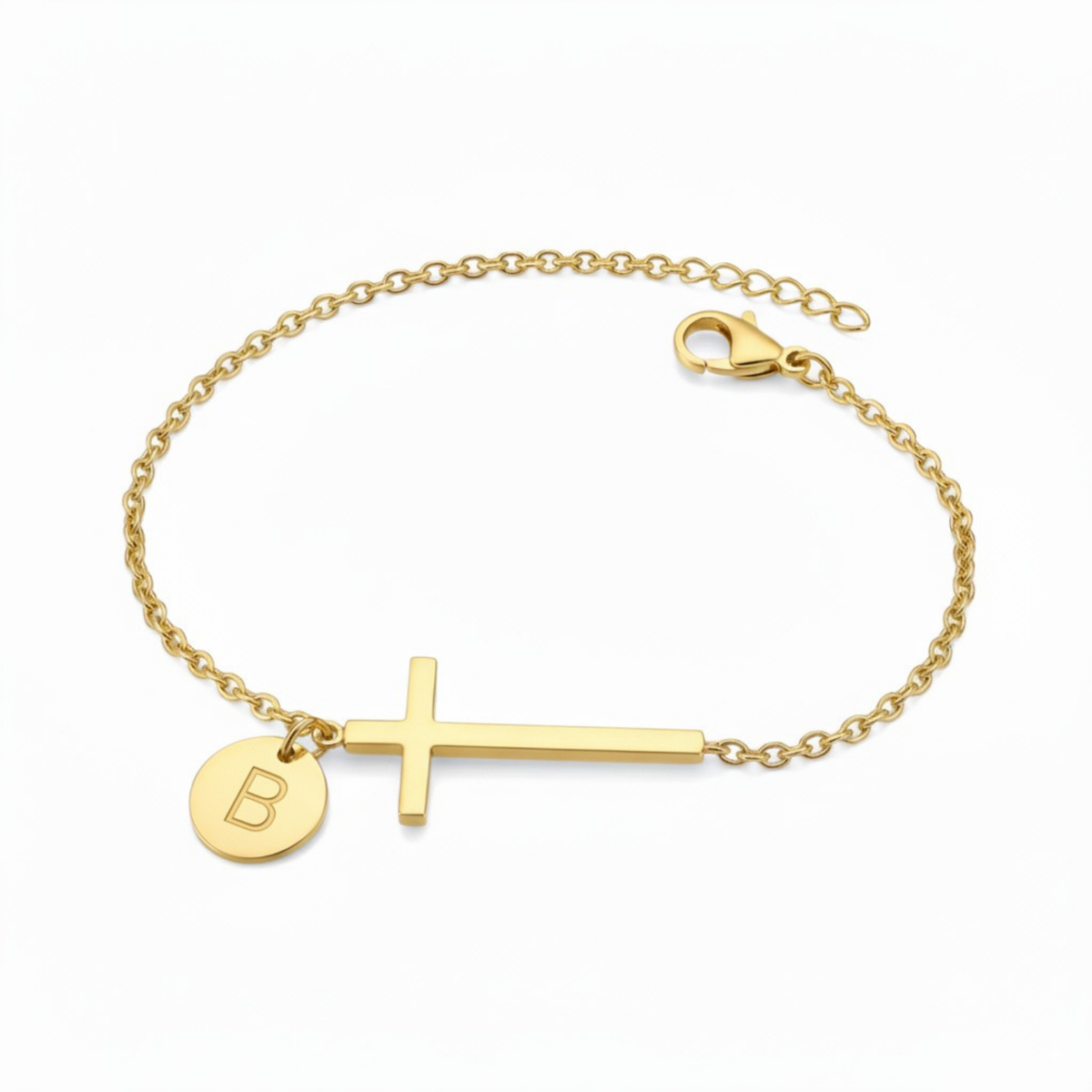 Canterbury Cross Initial Bracelet