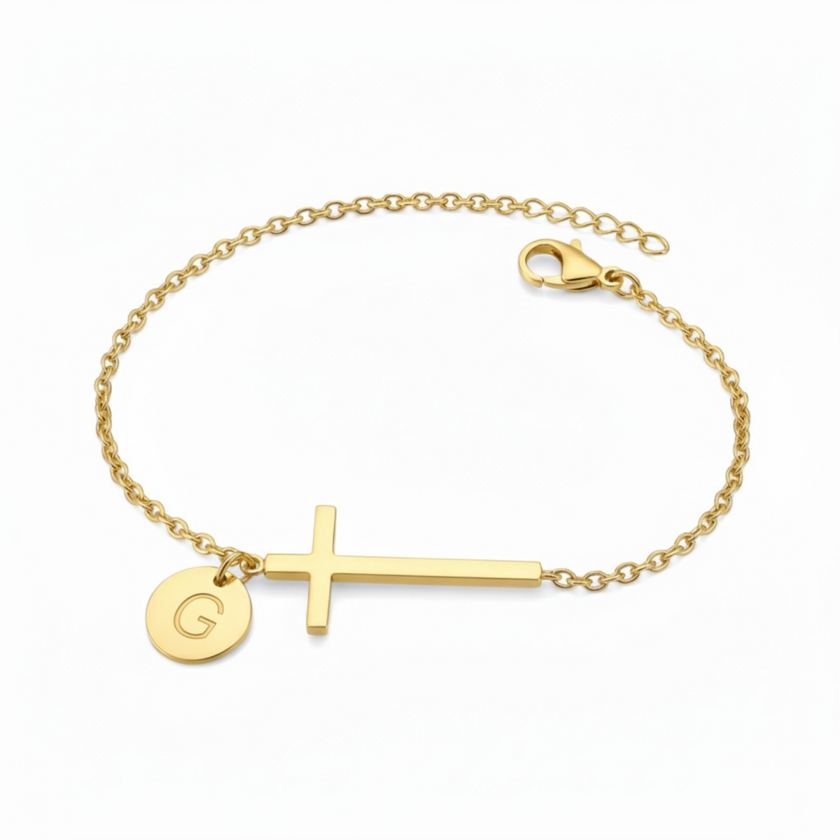 Canterbury Cross Initial Bracelet
