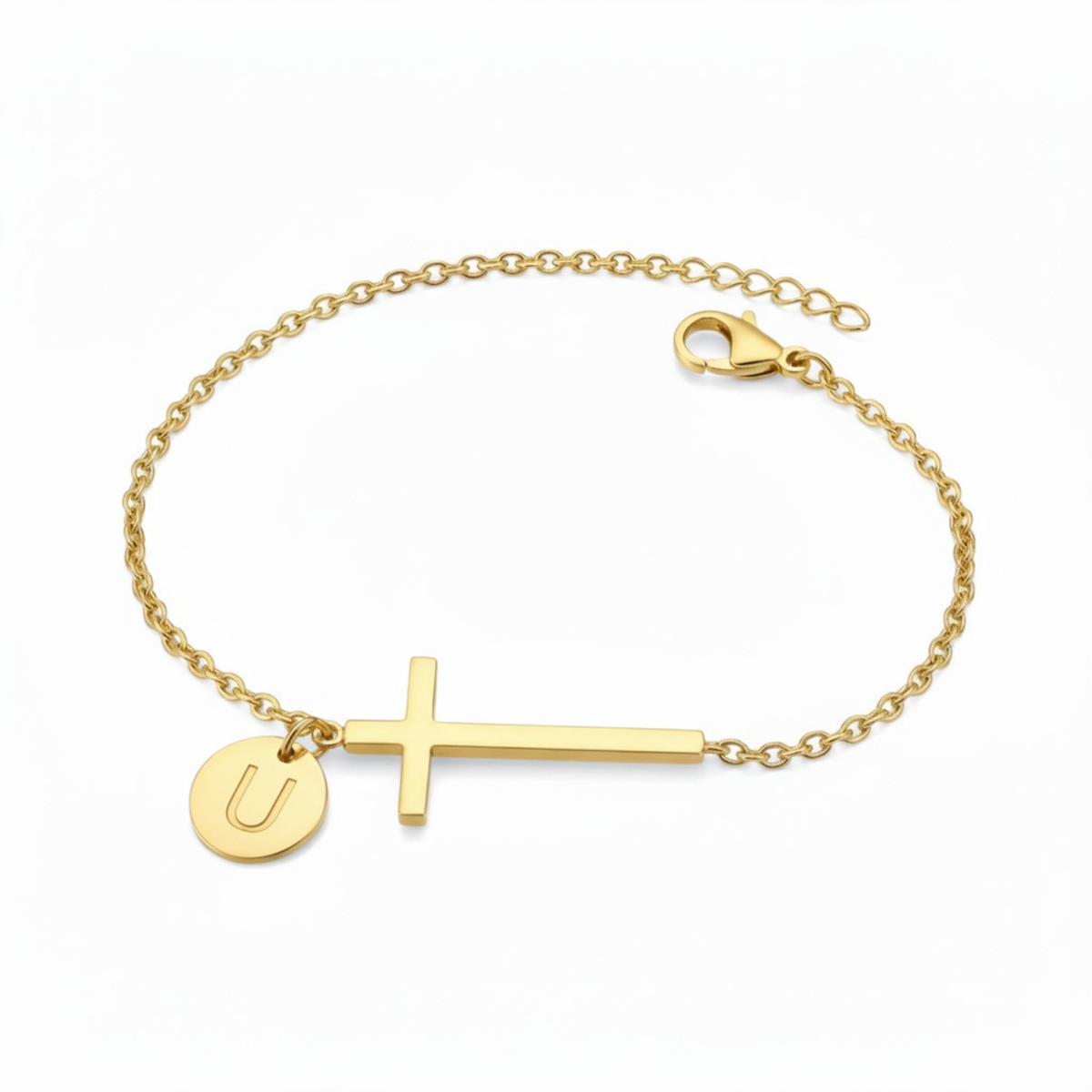Canterbury Cross Initial Bracelet