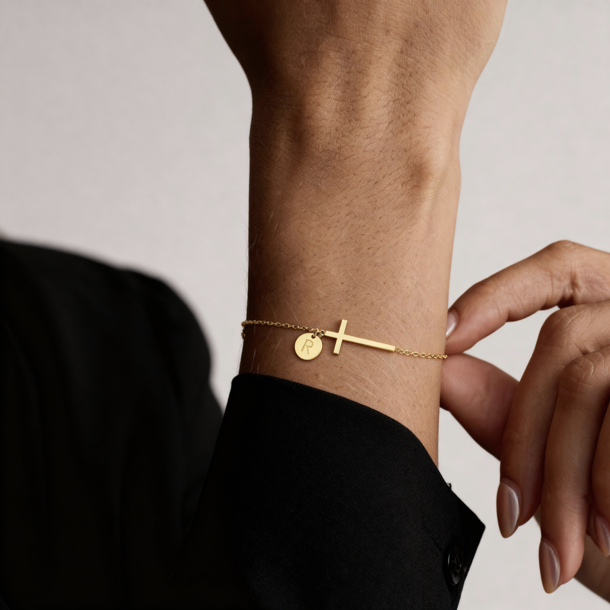 Canterbury Cross Initial Bracelet