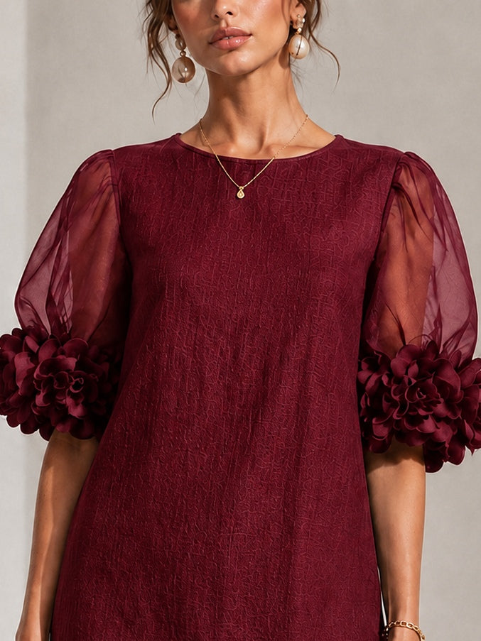 Louisa™ | Elegant Floral Detail Dress