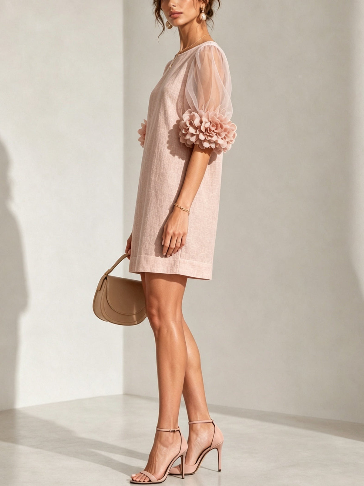 Penelope™ | Floral-Cuff Puff-Sleeve Dress
