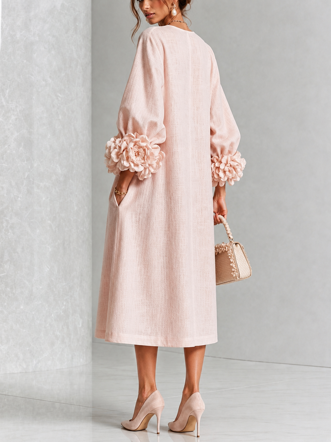 Victoria™ | Elegant Floral Detail Dress