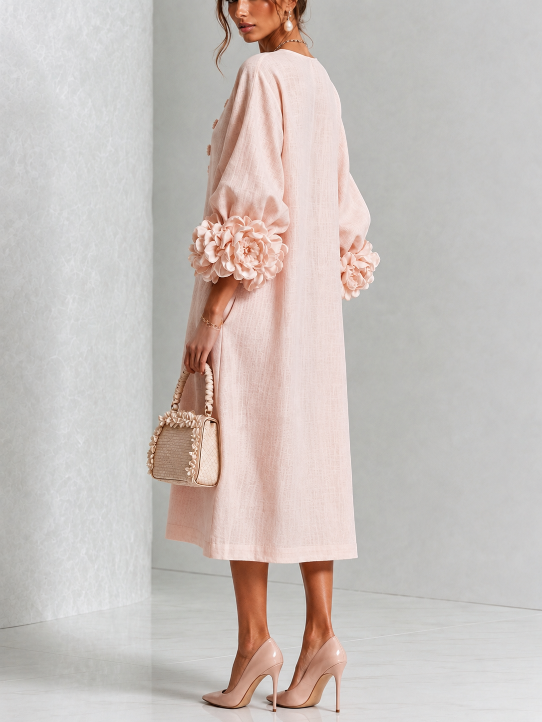 Victoria™ | Elegant Floral Detail Dress