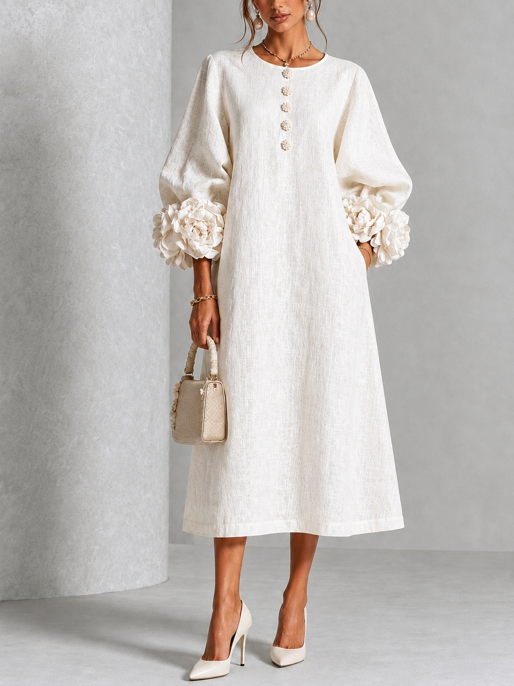 Cecilia™ | Elegant Magnolia Floral Dress