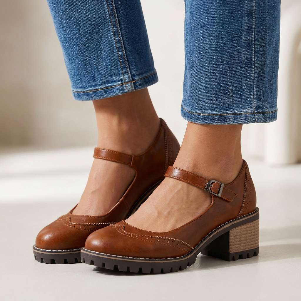 Eleanor™ | Classic Brogue Block Heels