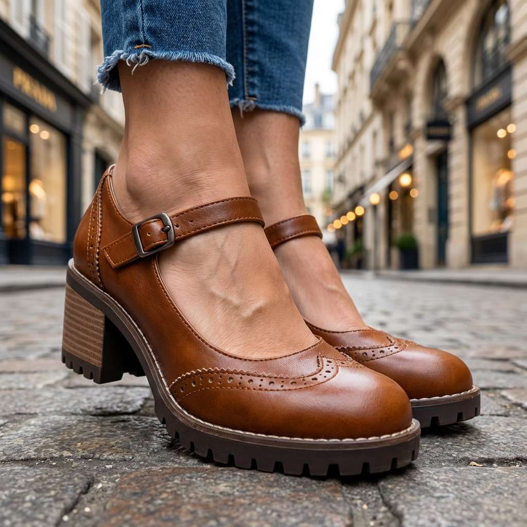 Eleanor™ | Classic Brogue Block Heels