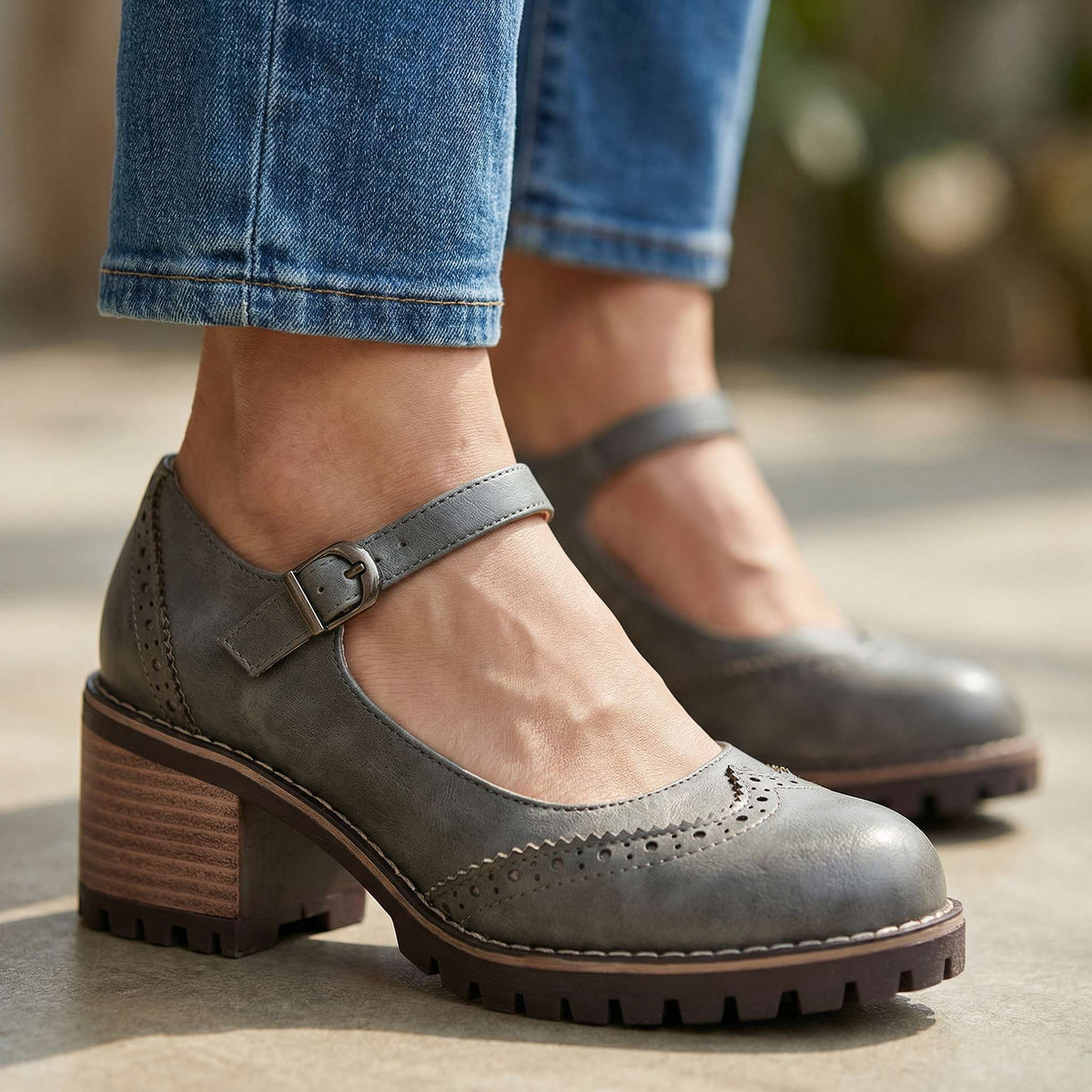 Eleanor™ | Classic Brogue Block Heels