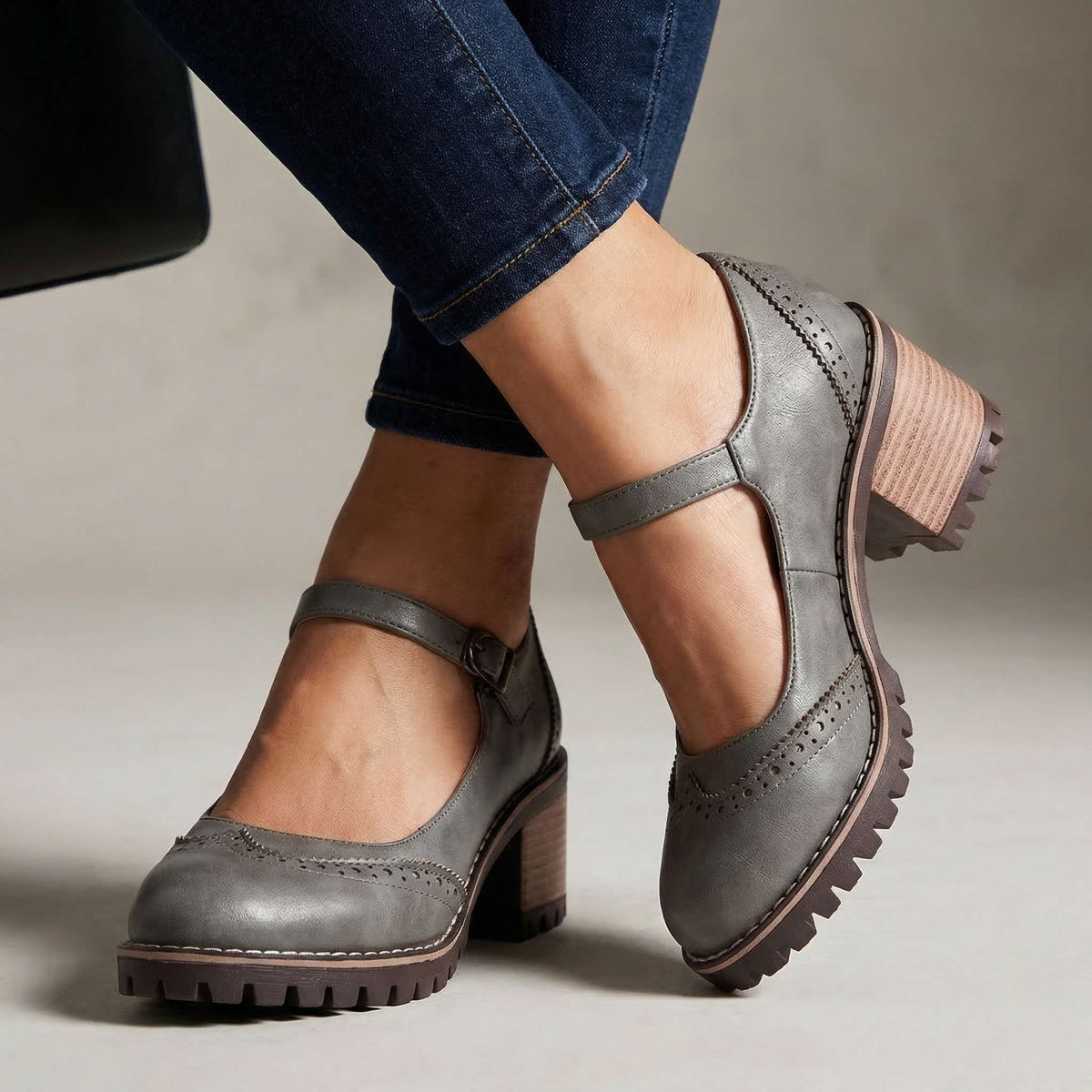 Eleanor™ | Classic Brogue Block Heels