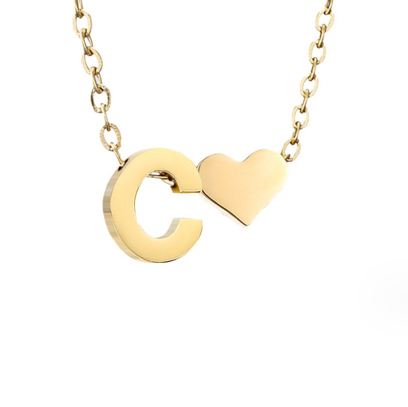 Richmond Heart Initial Necklace