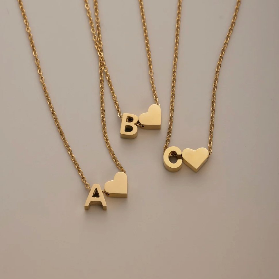 Richmond Heart Initial Necklace