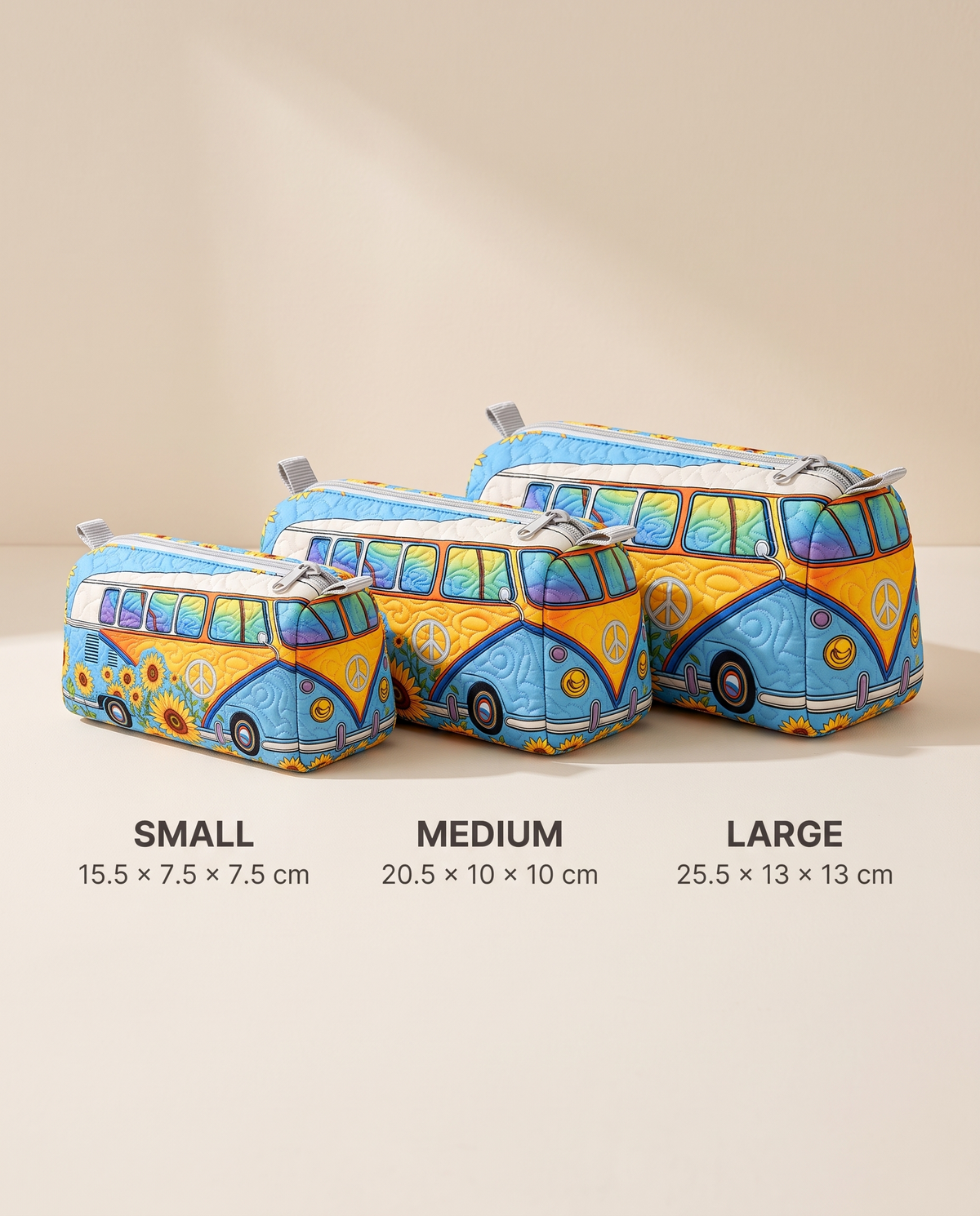 SUNFLOWER | BLUE SUNFLOWER CAMPER COSMETIC BAG