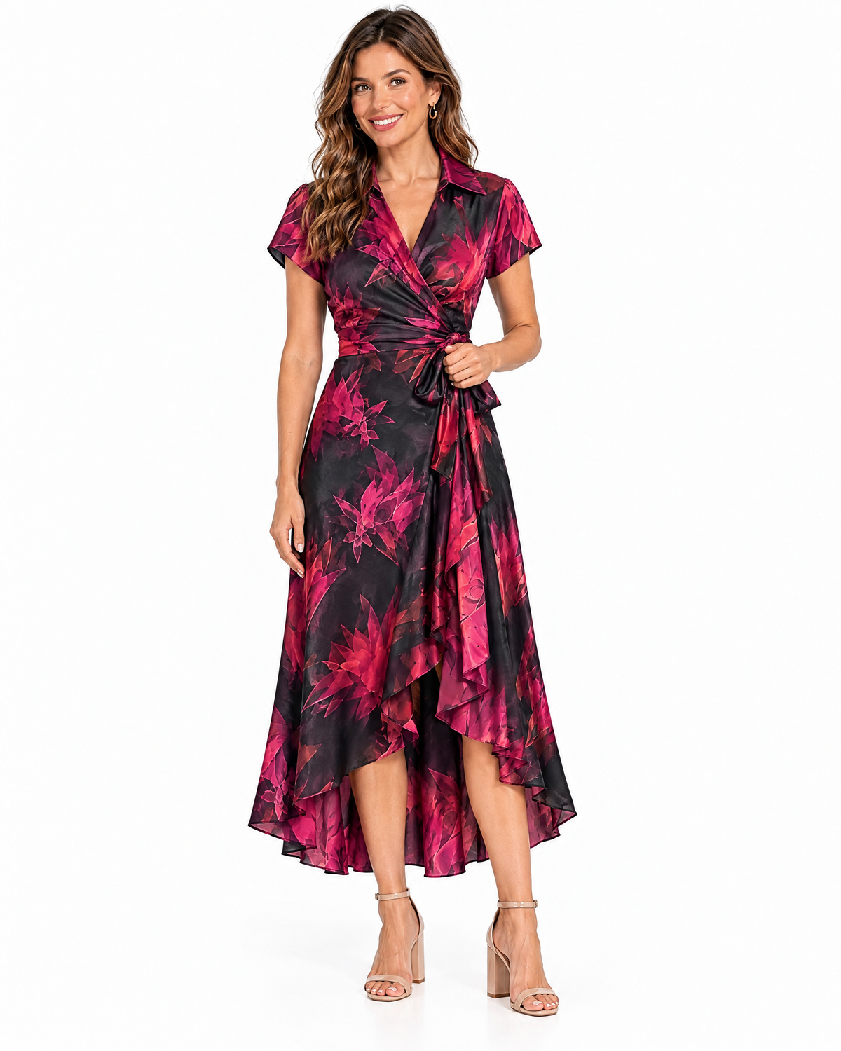 Florence | Abstract Wrap Midi Dress
