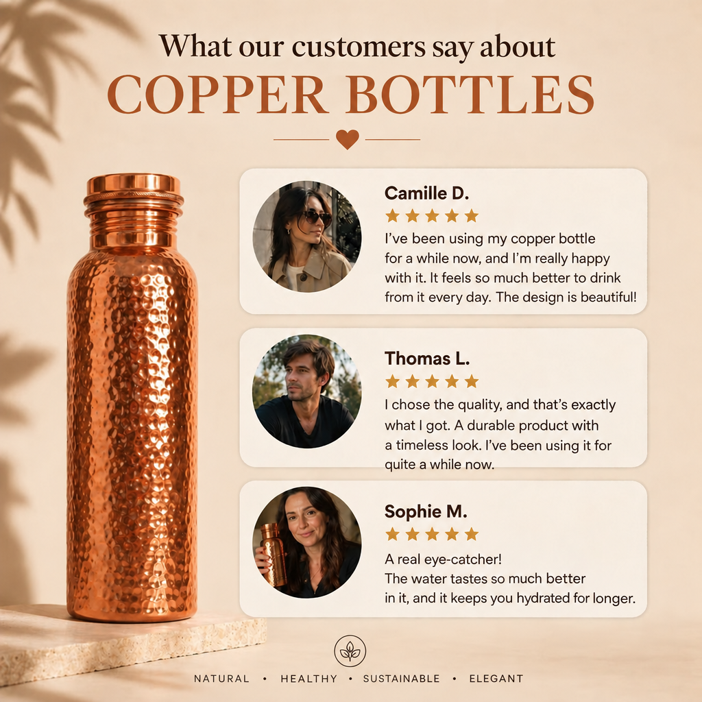 CopperSpring Bottle | Naturally Purified Water, Without Plastic