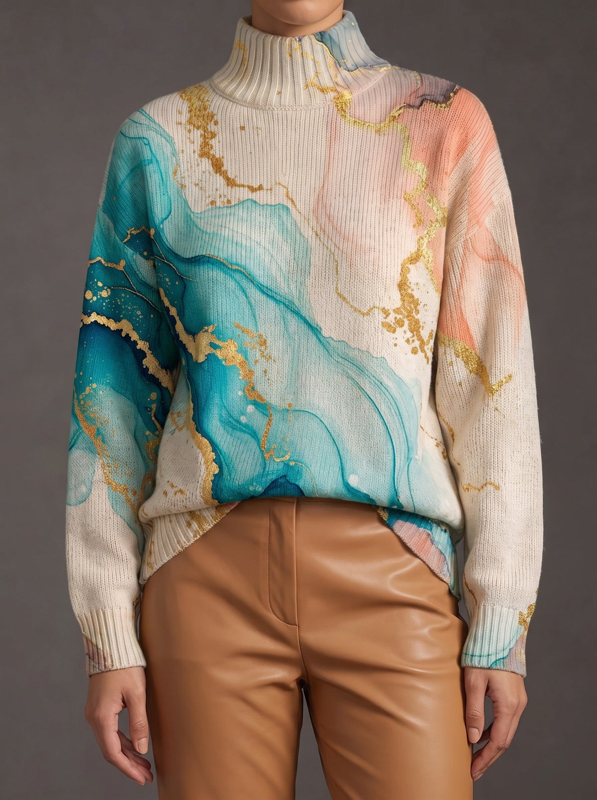 Edith™ | Marbled Turtleneck Jumper